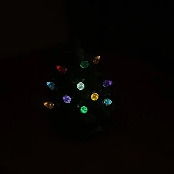 MINI VINTAGE STYLE RETRO CERAMIC LIGHTED GREEN 4" CHRISTMAS TREE - Picture 2 of 8